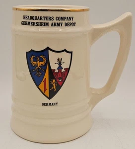 Headquarters Company Germersheim Army Depot Germany Ceramic Beer Mug Stein - Picture 1 of 13