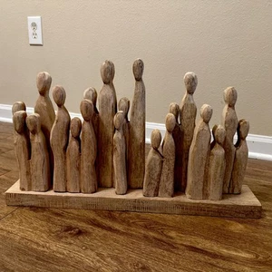 Wood Group of Figures Home Office Decor - Picture 1 of 5