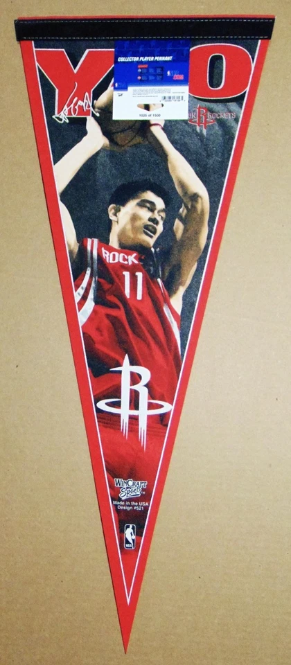 HOUSTON ROCKETS YAO MING NBA 球员 PENNANT WINCRAFT 出品 — 第 1/1 张图片
