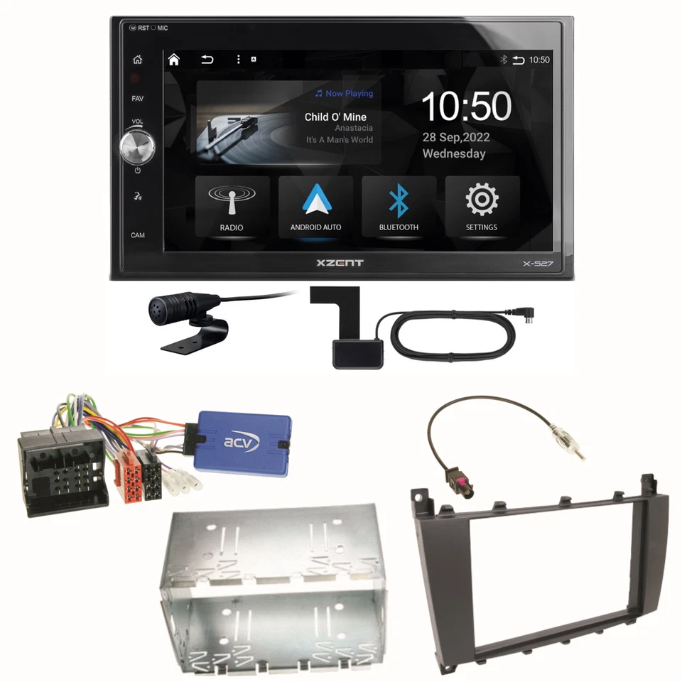 Xzent X-527 CarPlay DAB Einbauset für Mercedes C-Klasse W203 CLC CL203 S203 - Bild 1 von 1