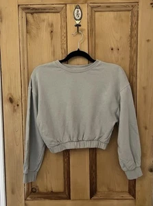 MAGLIONE MAGLIONE ZARA top taglia S 8 10 bambino blu cropped crop COTONE - Foto 1 di 3