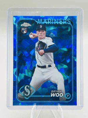 2024 Topps Chrome Sapphire Edition Bryan Woo Seattle Mariners #12 - Image 1 of 2