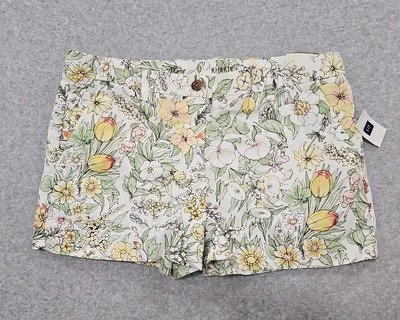 Pantalones Cortos Para Mujer Gap Verano Talla 8R 3.25" Entrepierna Blanco Floral Foto 1 de 4