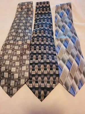 Lote de 3 corbatas Pierre Cardin 100 % seda para hombre 58"-59" de largo x 4" de ancho Foto 1 de 4