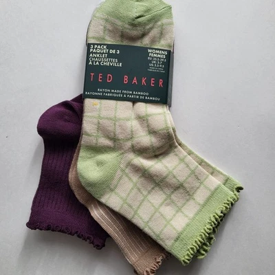 Ted Baker London 3-pair Anklet socks 3pk Size M Multicolor - Image 1 of 3