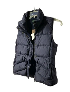 Chaleco acolchado J.CREW para mujer M azul marino relleno cremallera a presión nuevo con etiquetas $118 - Imagen 1 de 12