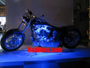 BLUE LED NEON BODY KIT YAMAHA SUZUKI KAW HONDA ANY BIKE - Bild 1 von 3