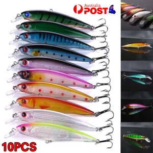 10pcs Fishing Minnow Lures 11cm Diving Barra Trevally Mackerel - Picture 1 of 12