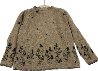 Top polar Sherpa vintage de mujer ALPS ropa fina neutro/azul bordado mediano Foto 1 de 4