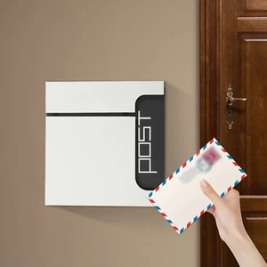Buzón de correo rectangular grande buzón de correo de acero bloqueable montaje en pared nuevo - Imagen 1 de 17