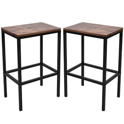 Lot de 2 tabourets de bar de style industriel avec repos pied tabouret de cuisin - Photo 1/4