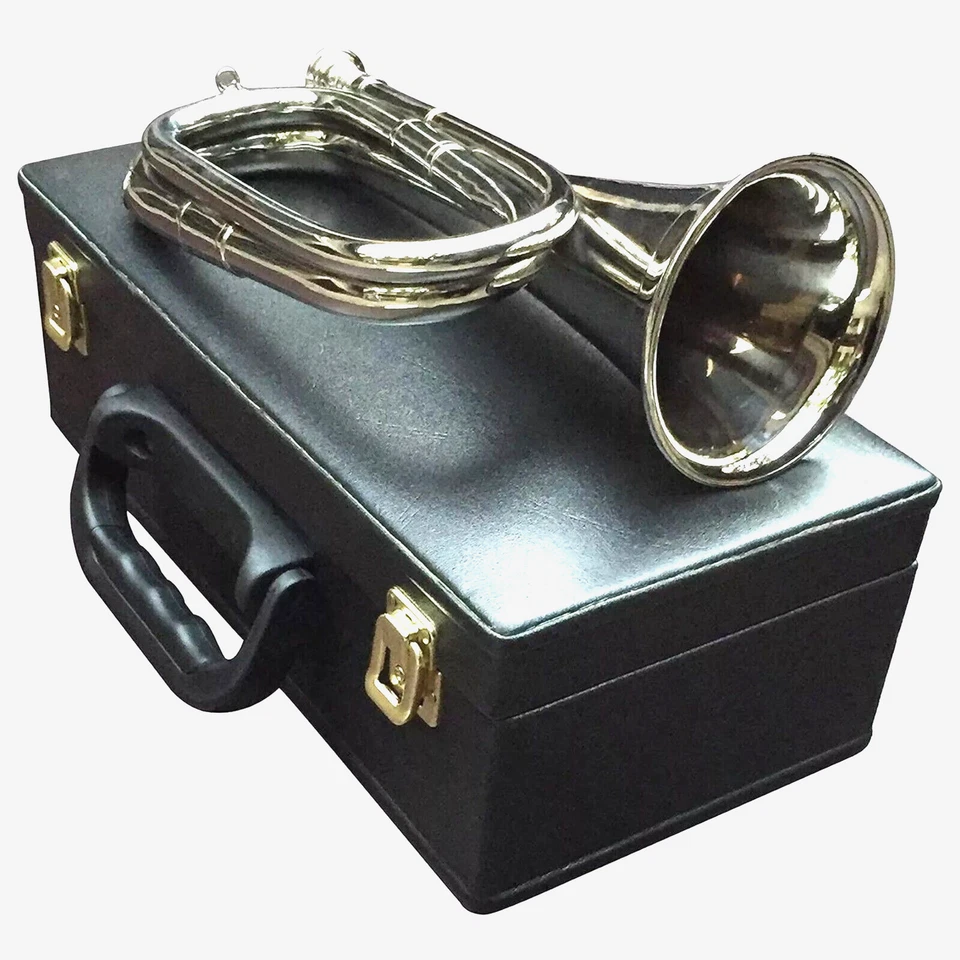 Professional Army Bugle Silver Plated Tunable Mouthpiece Scout Bugles Hard Case - Image 1 of 4