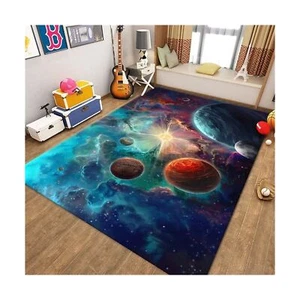 Large Washable Rugs for Boys Room 6x9 ft Outer Space Planet Print Floor Carpe... - Picture 1 of 6