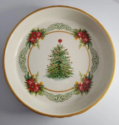 Plato Pioneer Woman Quiche 9" Árbol de Navidad Lunares Rojo Vacaciones 2818DMT Foto 1 de 4