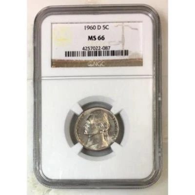 1960 D Jefferson Nickel NGC MS66 ***Rev Tye's Coin Stache*** #208778 - Image 1 of 4