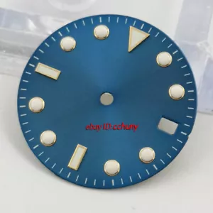 29 mm/31,5 mm esfera de reloj azul estéril ajuste relojes movimiento automático NH35 - Imagen 1 de 5
