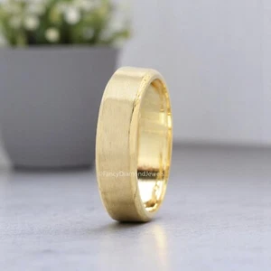 Men's Band Yellow Gold Tungsten Wedding Ring Engagement Band Gift For Him FD351 - Picture 1 of 7