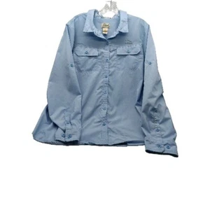 LL Bean Hemd No Fly Zone Langarm Angeln Blau Knopfleiste Damen Größe XL - Bild 1 von 7