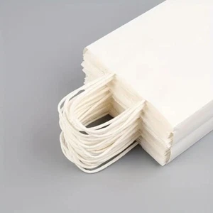 White Kraft Paper Party Shopping Gift Bags with Handles Retail 6.25x3.5x8 - Picture 1 of 4