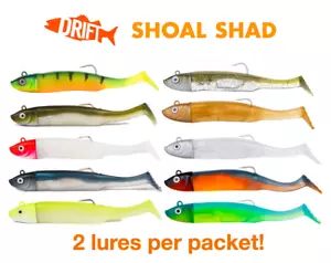 Shoal Shad | 2 Full Lures Per Packet | 8g 15g 30g | Weedless Bass Pike Fishing - Picture 1 of 23