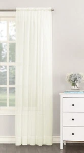 Plain Voile Net Curtain Sheer Panels Slot Top Sold Single In Pack - Free Postage - Picture 1 of 46