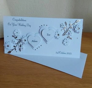 Personalised Handmade Wedding or Anniversary Gift Card Money Wallet DL Size - Picture 1 of 7