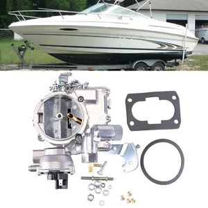 Marine Carburetor for Mercruiser 2 Barrel 2.5 3.0L 4CYL w/ Long Linkage Black - Picture 1 of 12