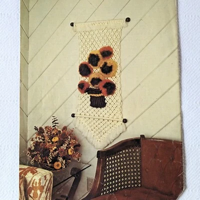 Macra-Sculpture 1978 Macrame Patterns Weave Designs Wall Hangings Owls Planters - Image 1 of 4