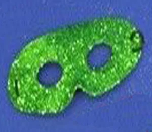 Máscara de Halloween/Mardi Gras/Carnaval de brillo verde se adapta a muñecas AG y Logan de 18 pulgadas - Imagen 1 de 2