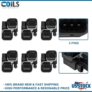 6 Ignition Coils For Mercedes Benz E320 CLK320 3.2L CL500 5.0L 1998-2005 - Picture 1 of 17