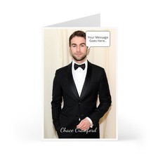 Chace Crawford Birthday Card personalised your message in speech bubble