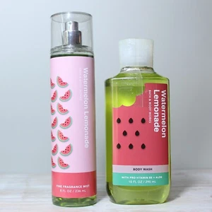 2 Pc Set Bath & Body Works WATERMELON LEMONADE Mist + Body Wash - Picture 1 of 2