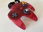 Nintendo N64 Red Watermelon/Clear Controller PAL CLEANED TESTED VGC #002