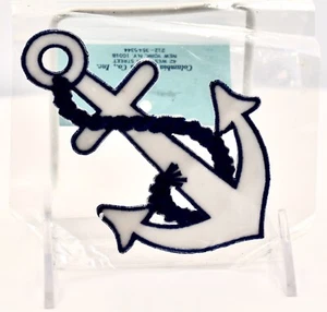 Anchor Applique',Shiny,White,Blue Rope,Iron/Sew On, 4.5"x 3" - Picture 1 of 1
