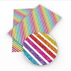 Rainbow stripes FAUX LEATHER SHEET 8" X 12" 1063162 SMOOTH TEXTURE Stripe - Picture 1 of 1