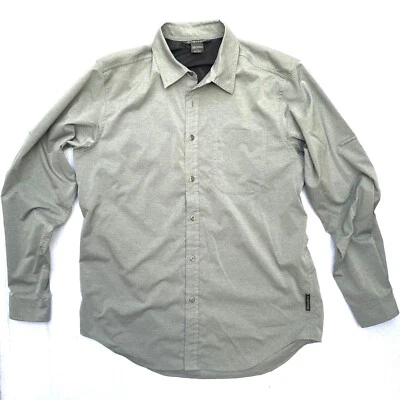 Camisa Exofficio Para Hombre L Gris Senderismo Aire Libre Bolsillos Traseros Ventilados Mangas Enrollables Foto 1 de 4