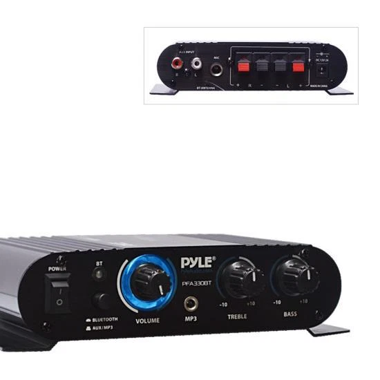 Pyle PFA330BT Bluetooth Mini Blue Series Compact Amplifier 90W