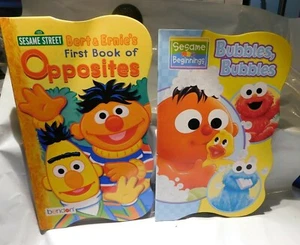 2 Sesame Street Board Books: Beginnings Bubbles & Bert Ernie's Book of Opposites - Picture 1 of 4