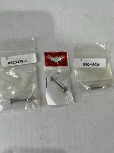 Konvolut 3 Körperschmuck Edelstahl Barbells mit Edelsteinen und Perlen für Piercings. - Bild 1 von 1