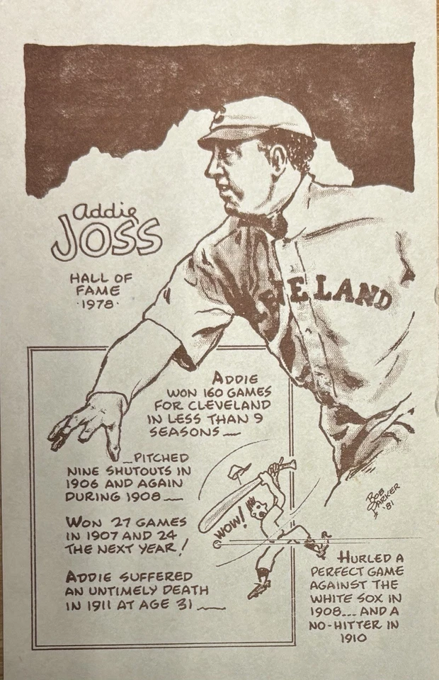 1981 Bob Parker Hall Of Fame Series 3 Addie Joss - Image 1 of 1