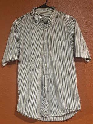 Peter Miller Men’s Stripped Button Up Short Sleeve Medium Shirt - Image 1 of 3