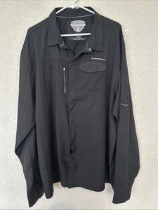 Tunaskin Ahi One Long Sleeve Snap Button Down Black Shirt Size 3XL - Picture 1 of 4
