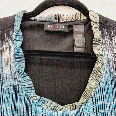 Blusa Talla L Ombre Azul Forrada Indie Liz Clairborne Retro Lujo Artístico Profesor Y2K Foto 1 de 4