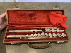 Vtg Artley 18-0 Silver Plated Flute & Hard Case Untested - Picture 1 of 11
