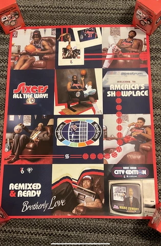 2022 76ERS~SIXERS Maxey Harris Harden Embiid Dr. J  CITY EDITION POSTER SGA Cover
