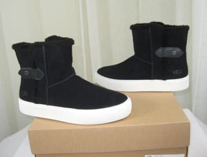 Neu im Karton UGG Priya Plüsch UGG reines/Wildleder zum Überziehen Damen-Sneaker Stiefelette US 7,5 schwarz - Bild 1 von 12