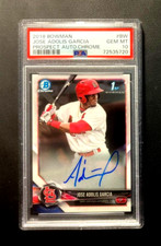 2018 BOWMAN CHROME JOSE ADOLIS GARCIA AUTO 1ST RC #BW RANGERS   PSA 10 GEM MINT
