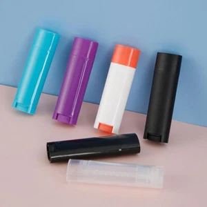 Tubo de lápiz labial plano recargable de 4,5 g PP botella de bálsamo labial vacío contenedor de viaje hágalo usted mismo - Imagen 1 de 23