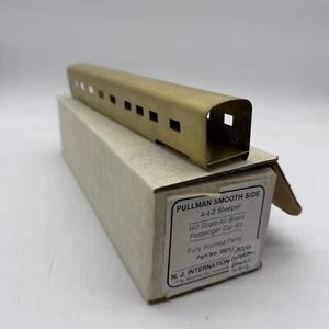 N. J. INTERNATIONAL #0801 Pullman SMOOTHSIDE 4-4-2 Sleeper HO BRASS NOS - Picture 1 of 6