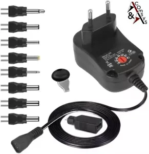 Universal Netzteil 30W 3V-12V 2A Ladegerät Strom Adapter mit USB 2000mA + 9 Tips - Bild 1 von 4